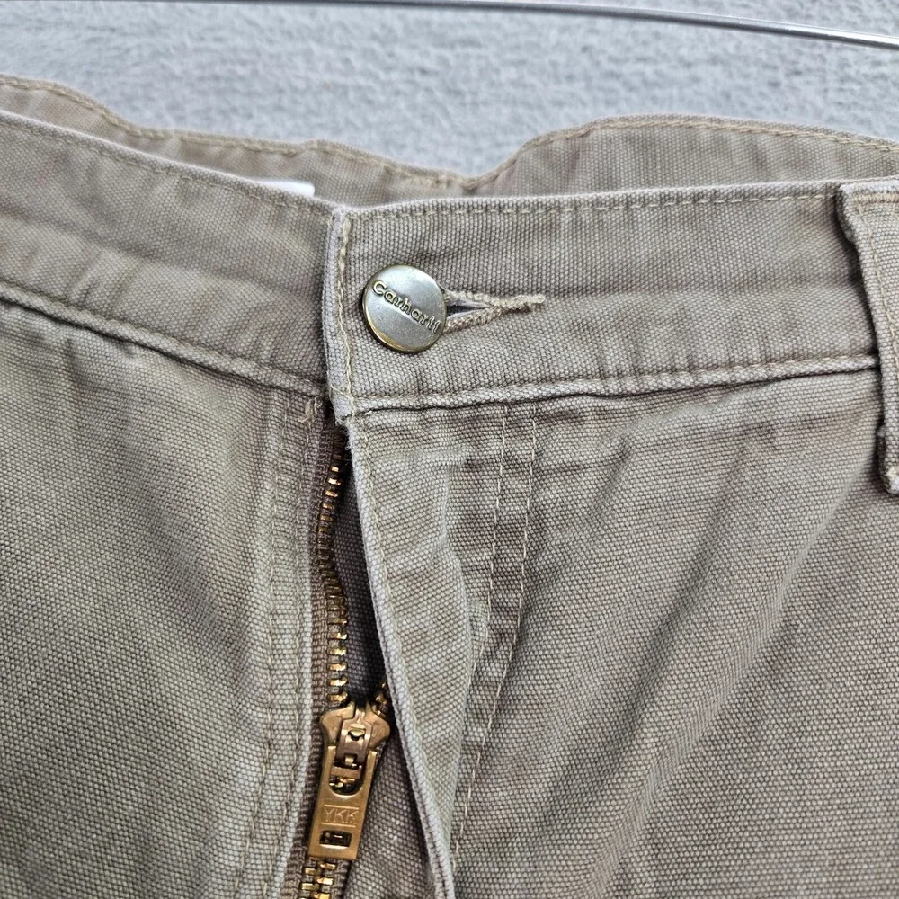 Carhartt Men Pants 38x30 Brown Carpenter Straight Loose‎ Fit High Rise Pockets